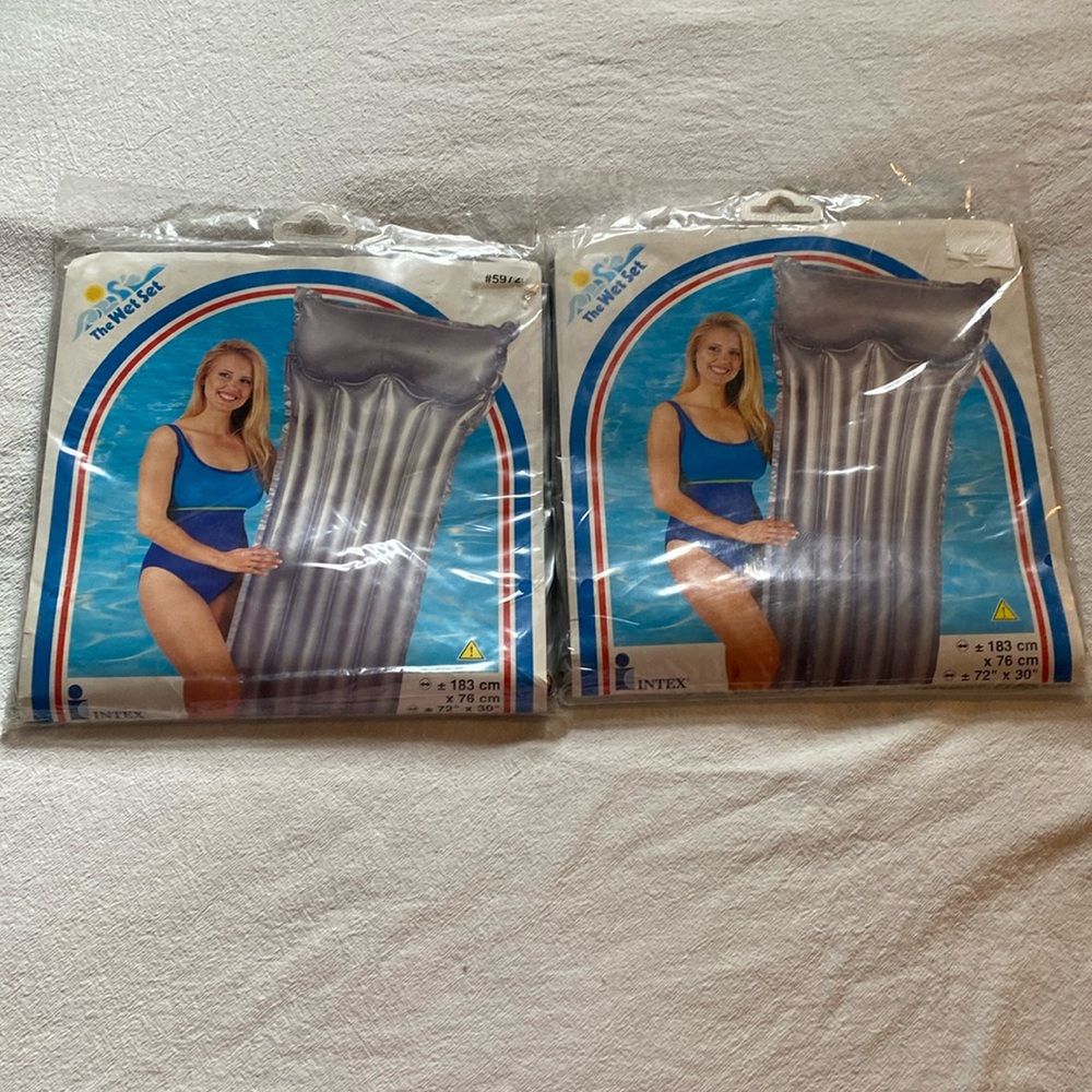 New Sealed Vintage 1999 Intex The Wet Set Suntanner Pool Raft Float silver grey